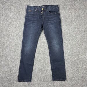 Scotch & Soda Jeans Mens 34x31 Navy Blue Ralston Regular Button Fly 005